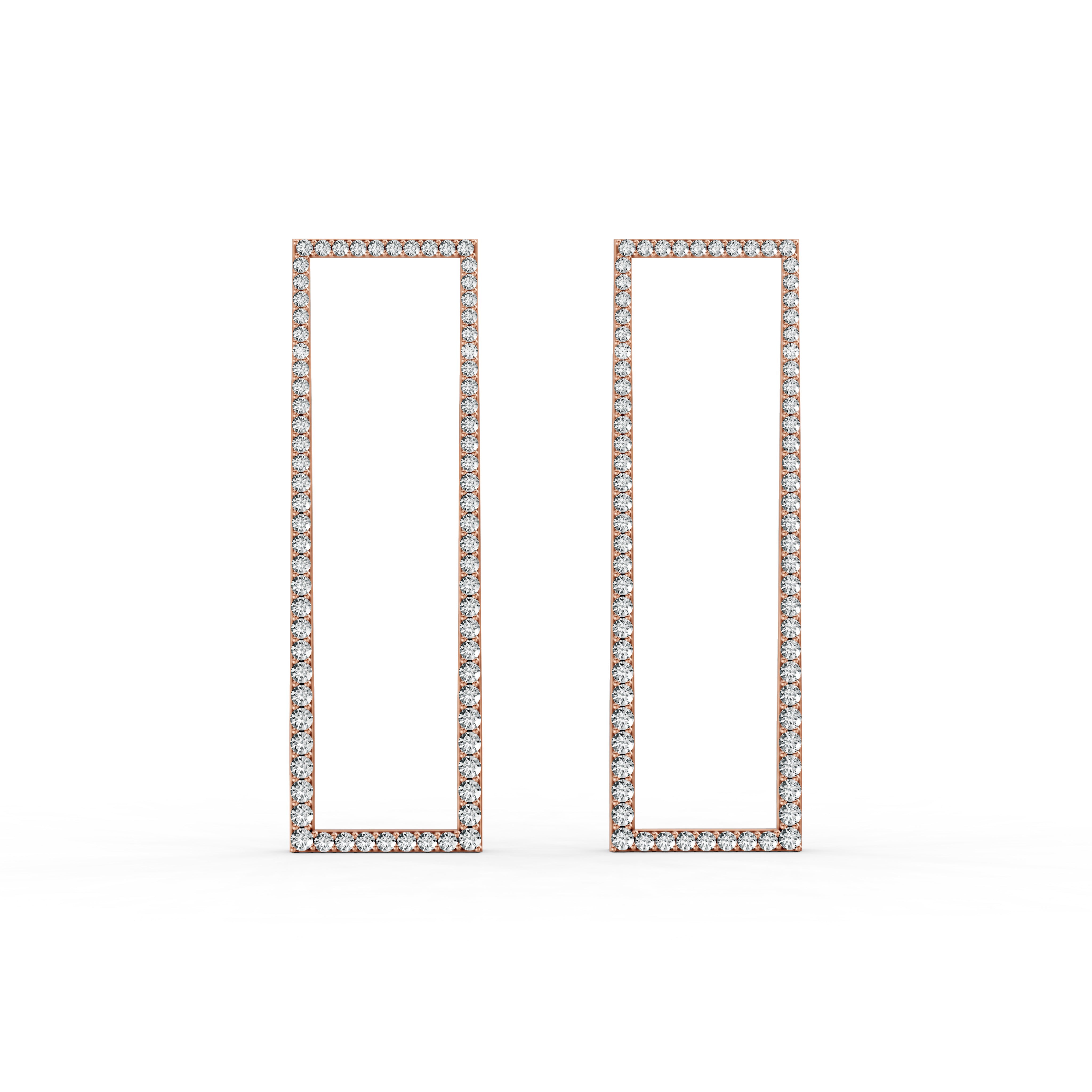 Luxe Rectangle Diamond Earrings
