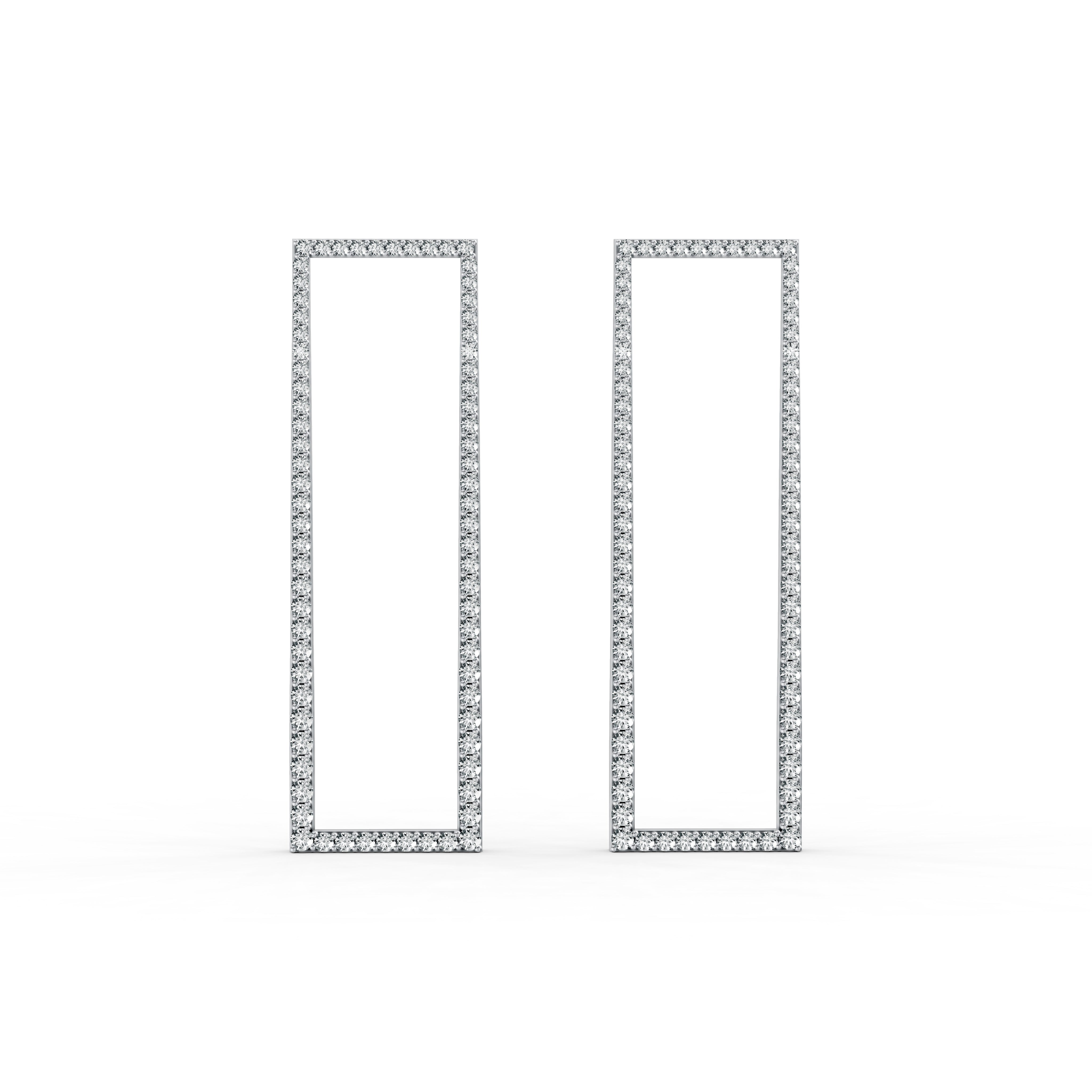 Luxe Rectangle Diamond Earrings
