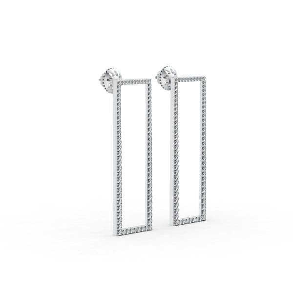 Luxe Rectangle Diamond Earrings