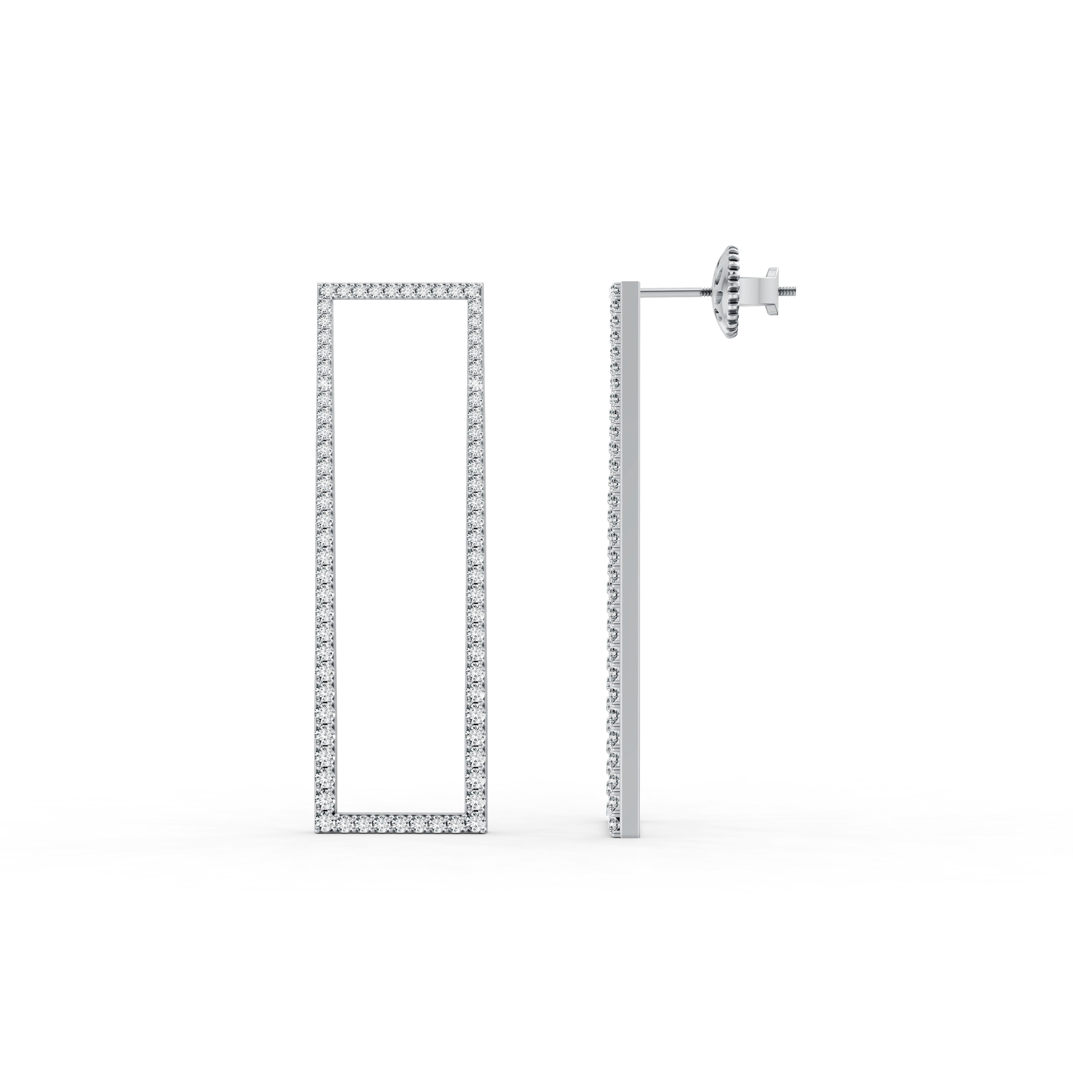 Luxe Rectangle Diamond Earrings