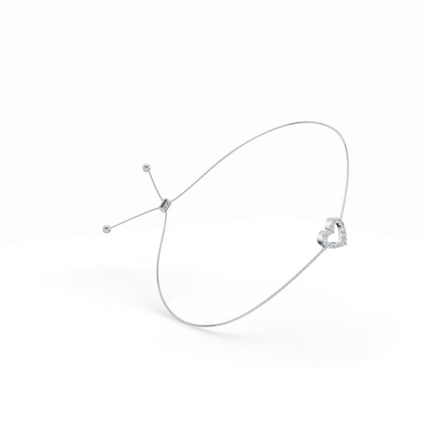 Heart Charm Diamond Bracelet
