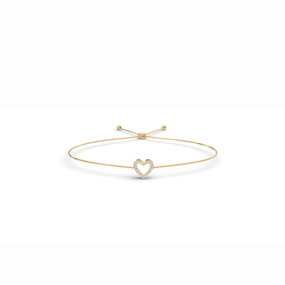 Heart Charm Diamond Bracelet