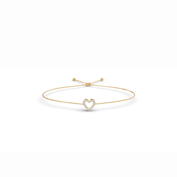 Heart Charm Diamond Bracelet
