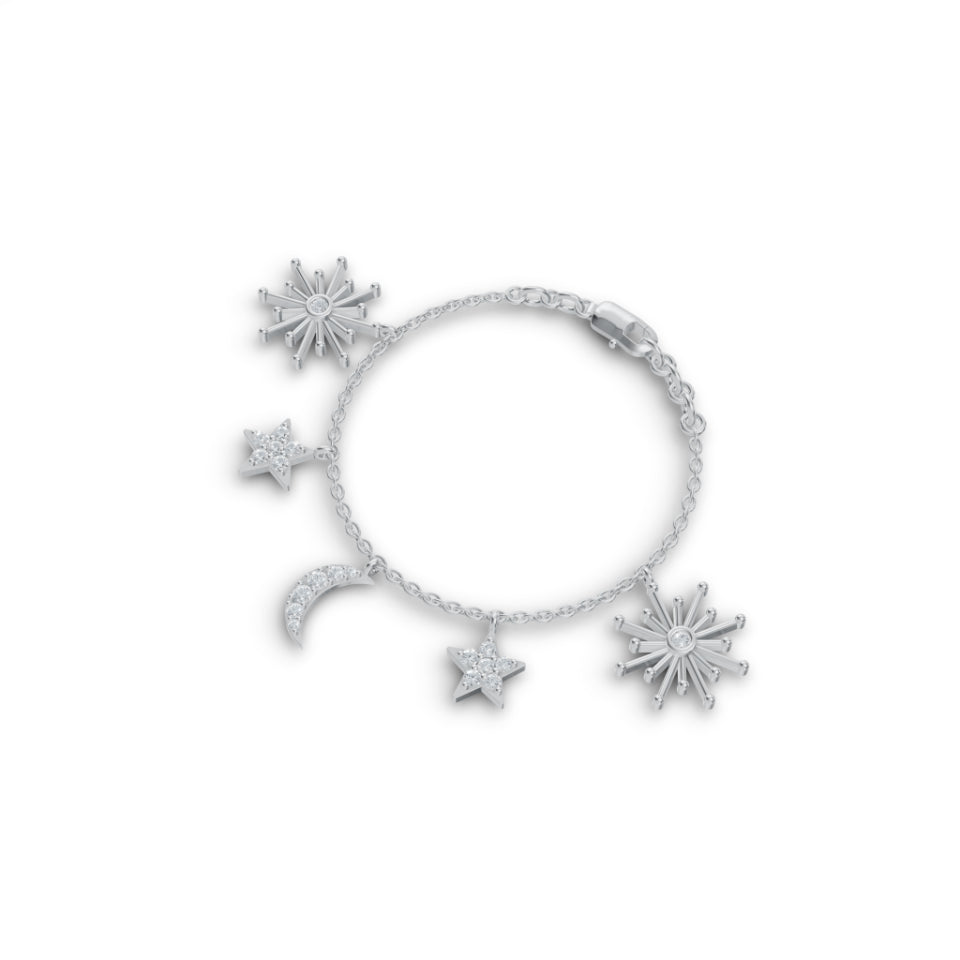 Celestial Harmony Charm Diamond Bracelet