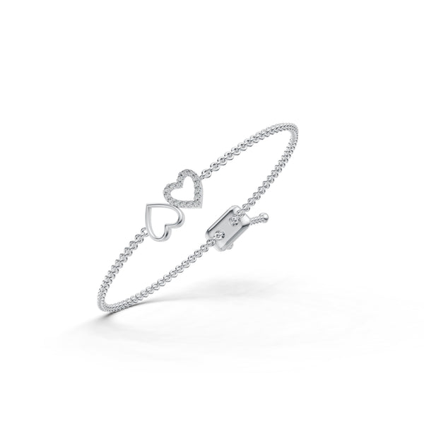 Dual Heart Diamond Bracelet