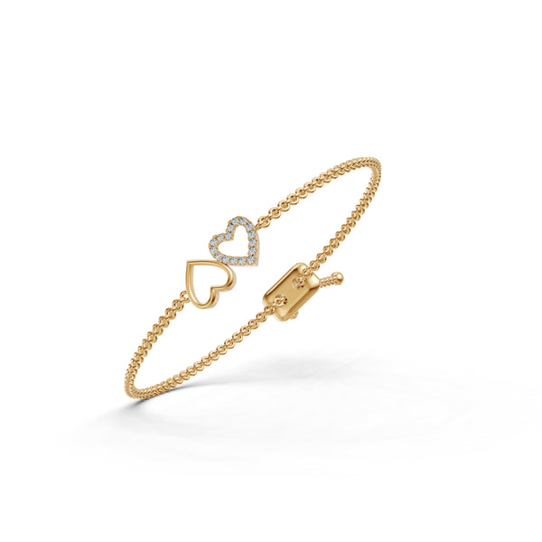 Dual Heart Diamond Bracelet