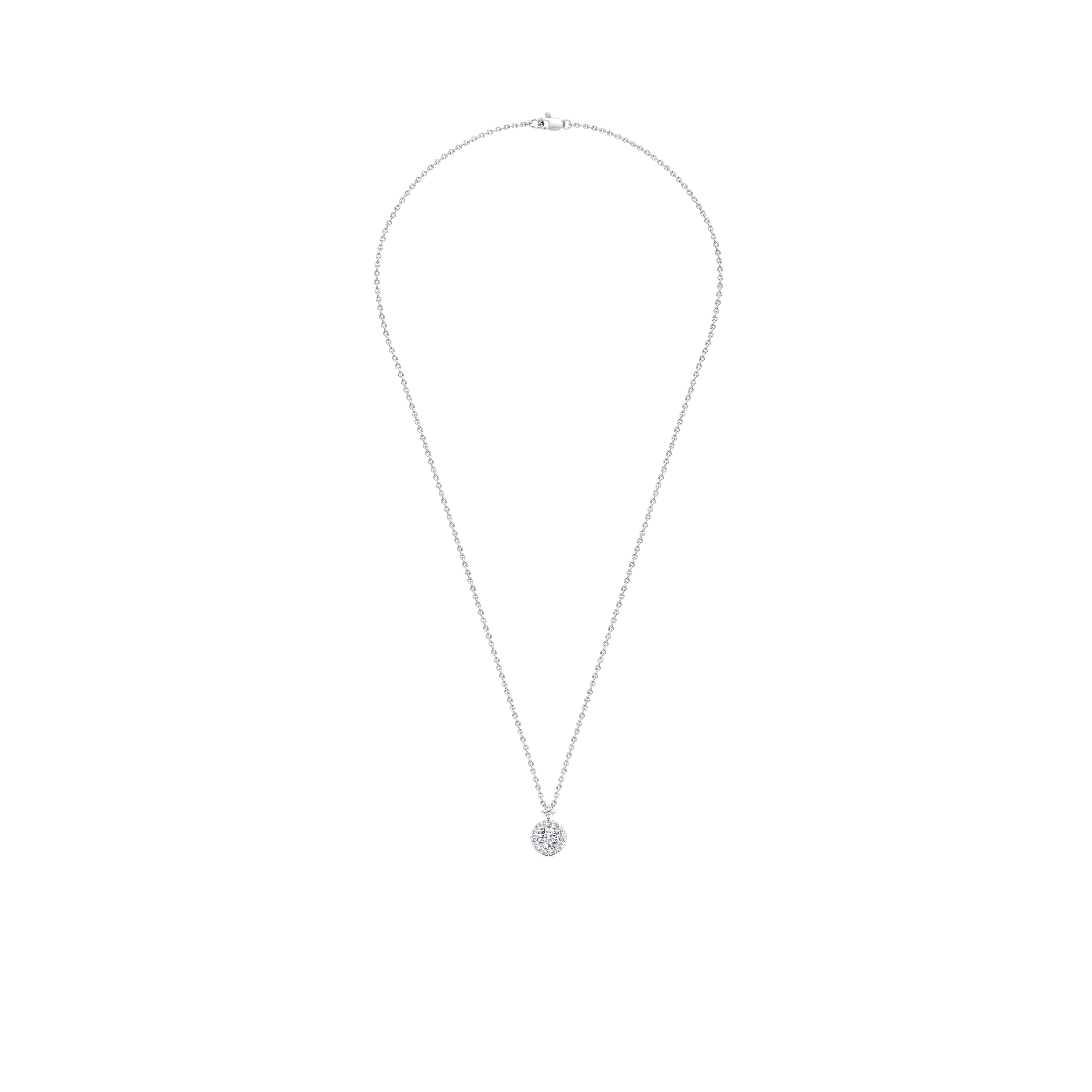 Halo of Solitaire Starlight Diamond Pendant