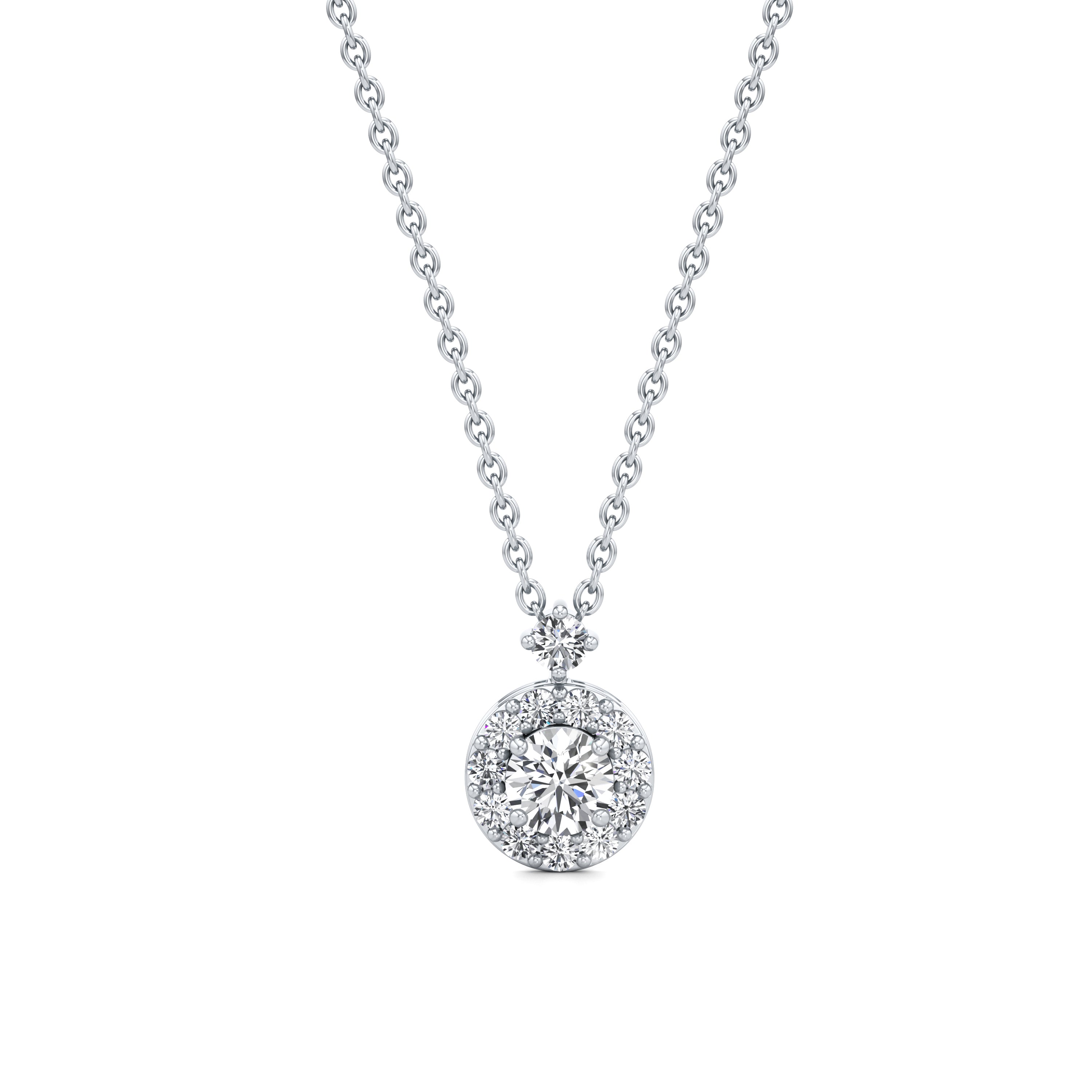 Halo of Solitaire Starlight Diamond Pendant