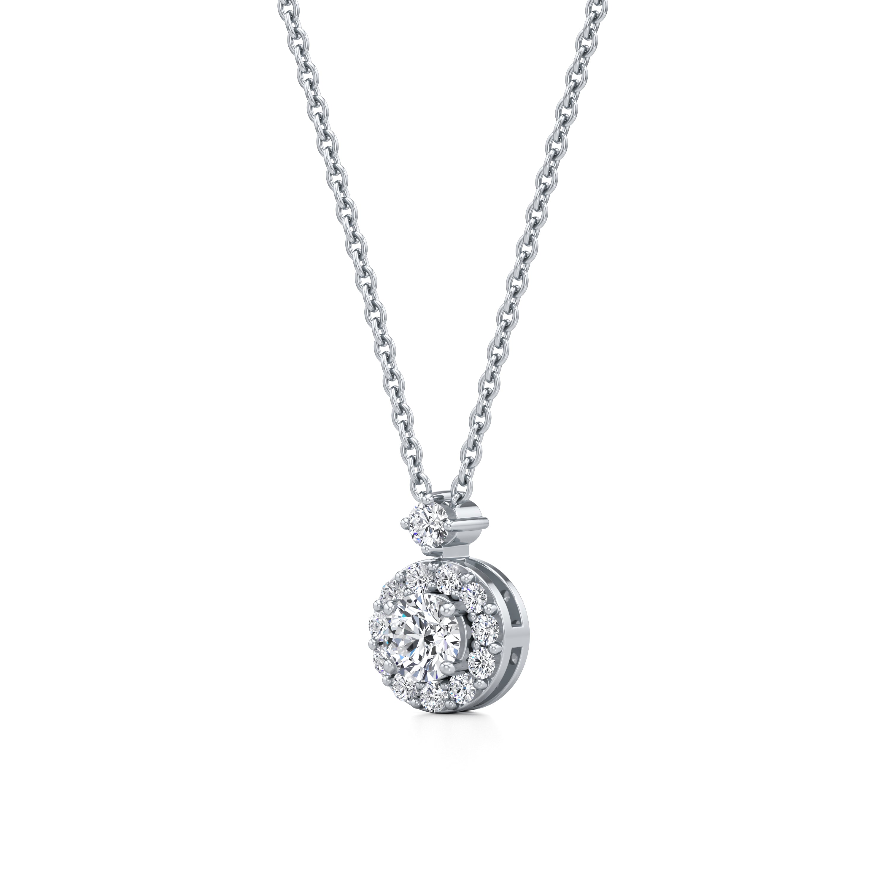 Halo of Solitaire Starlight Diamond Pendant