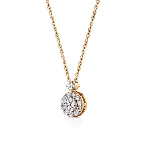 Halo of Solitaire Starlight Diamond Pendant