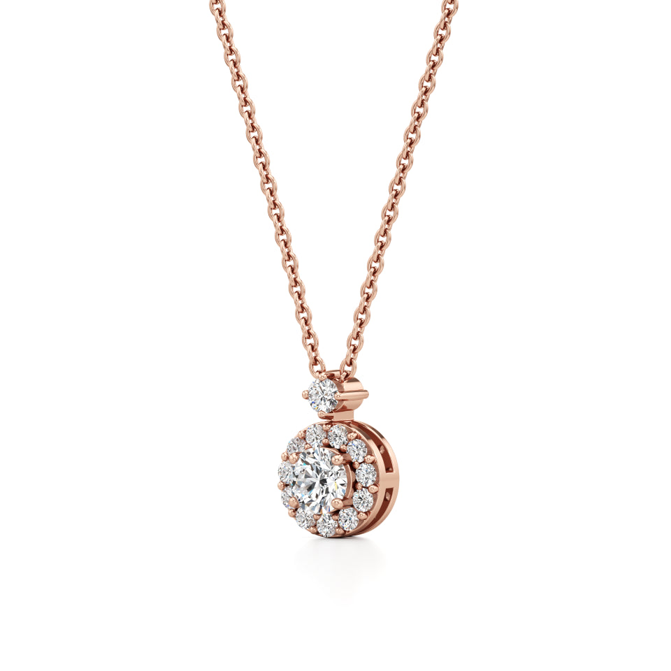 Halo of Solitaire Starlight Diamond Pendant