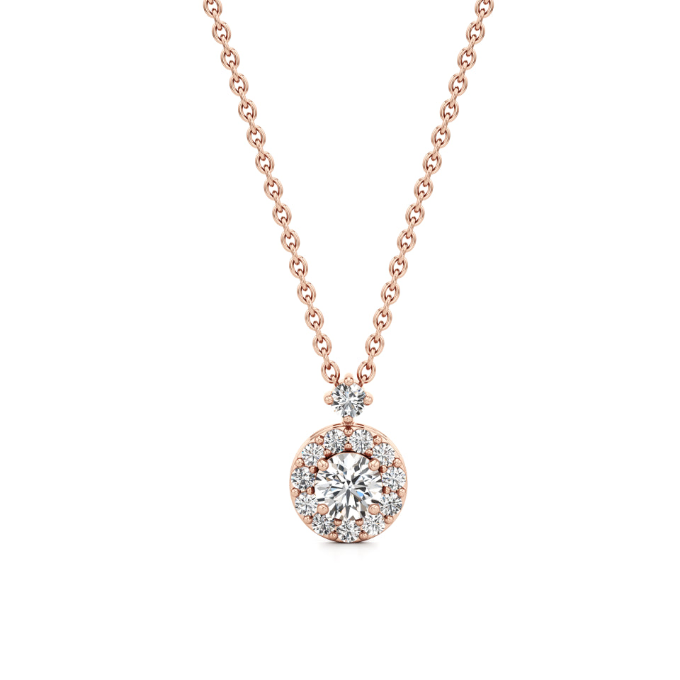 Halo of Solitaire Starlight Diamond Pendant