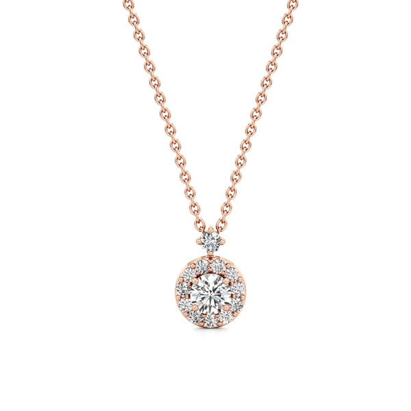 Halo of Solitaire Starlight Diamond Pendant