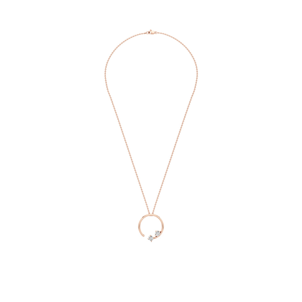 Open Circle Solitaire Diamond pendant