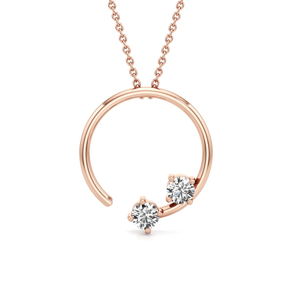 Open Circle Solitaire Diamond pendant