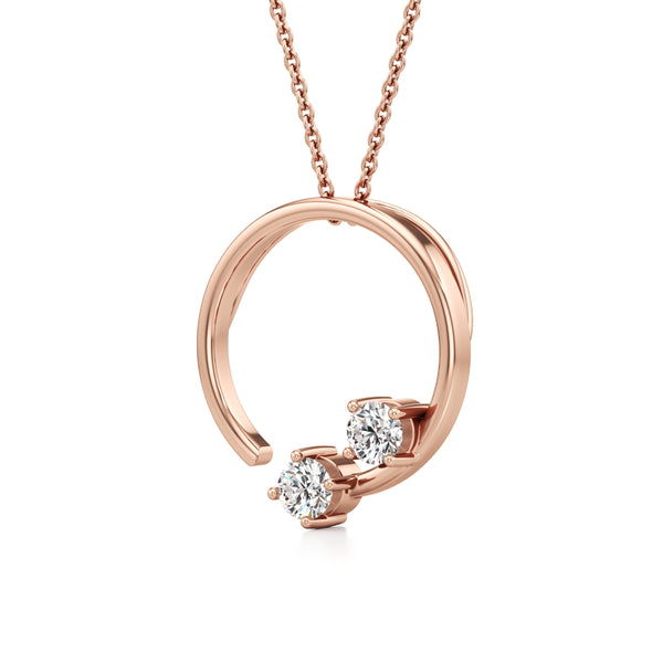 Open Circle Solitaire Diamond pendant