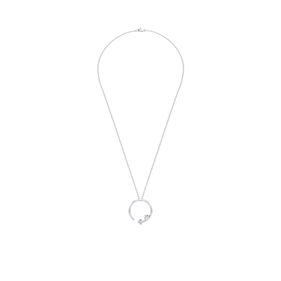 Open Circle Solitaire Diamond pendant