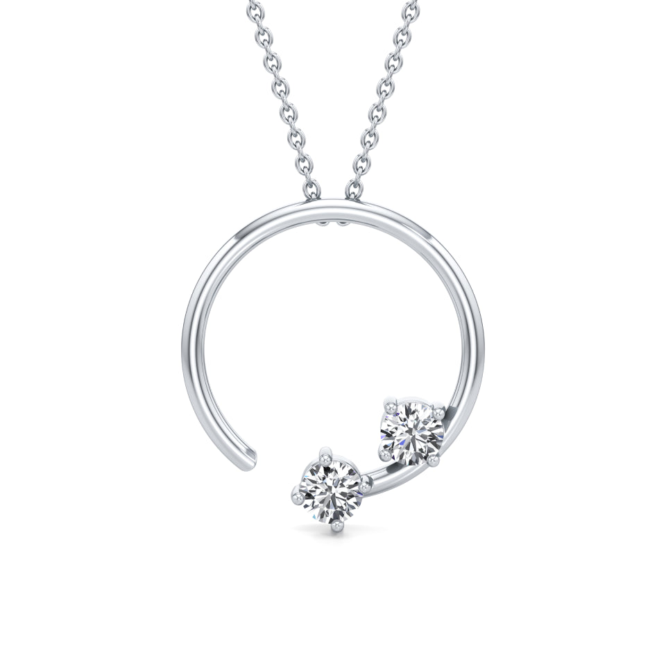 Open Circle Solitaire Diamond pendant