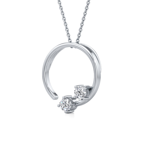 Open Circle Solitaire Diamond pendant