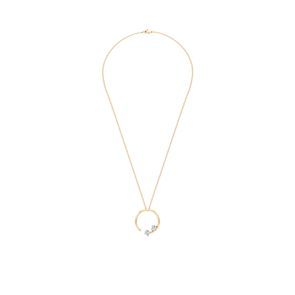 Open Circle Solitaire Diamond pendant