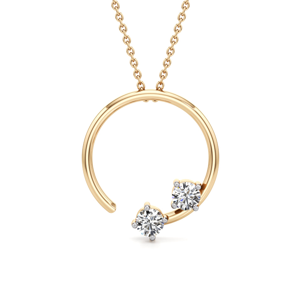 Open Circle Solitaire Diamond pendant