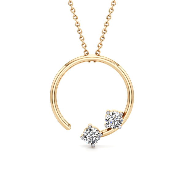 Open Circle Solitaire Diamond pendant