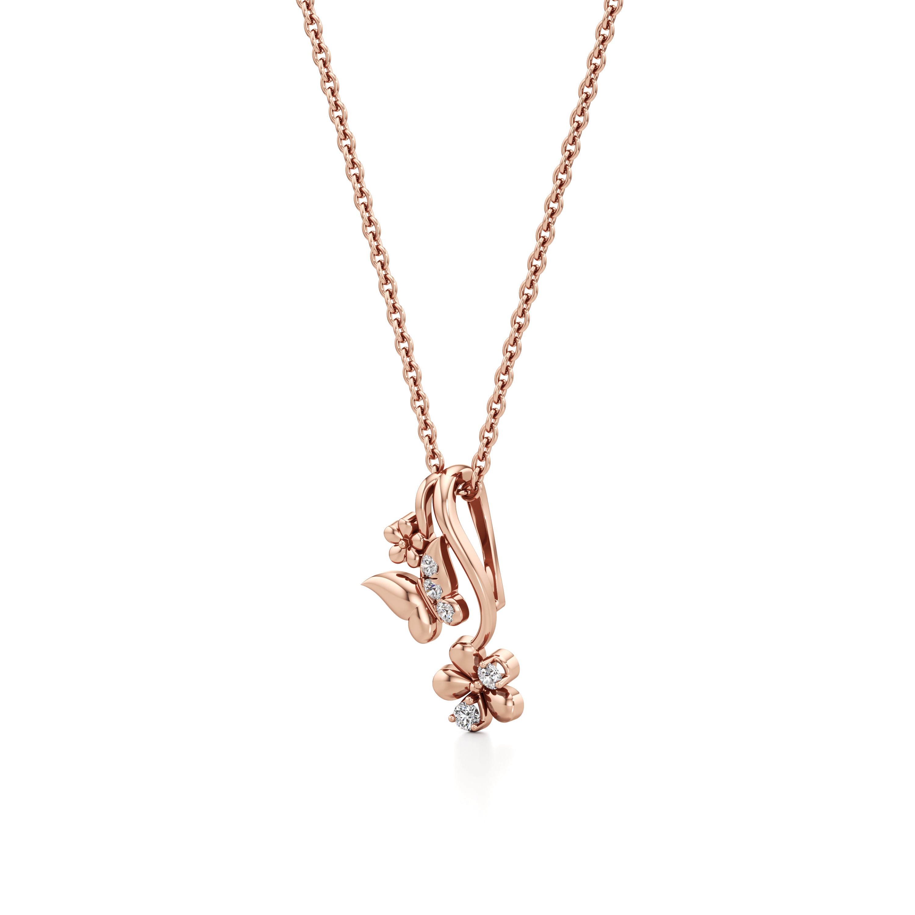 Butterfly's Garden Diamond Pendant