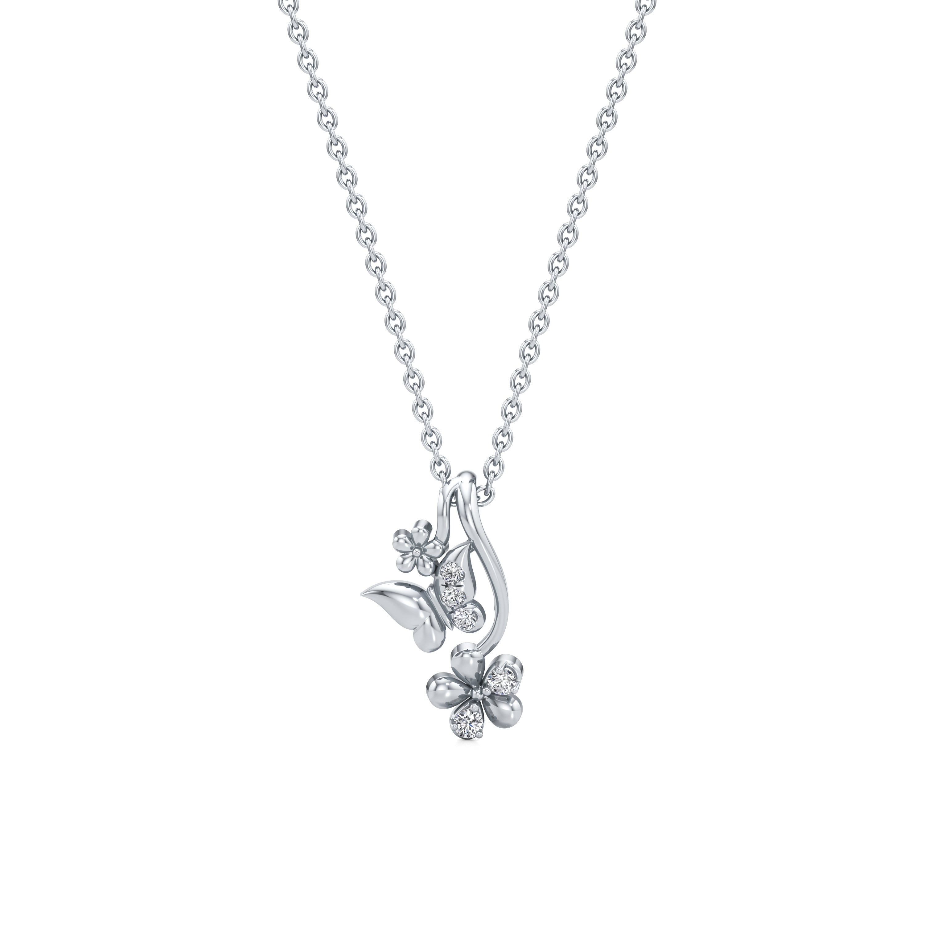 Butterfly's Garden Diamond Pendant