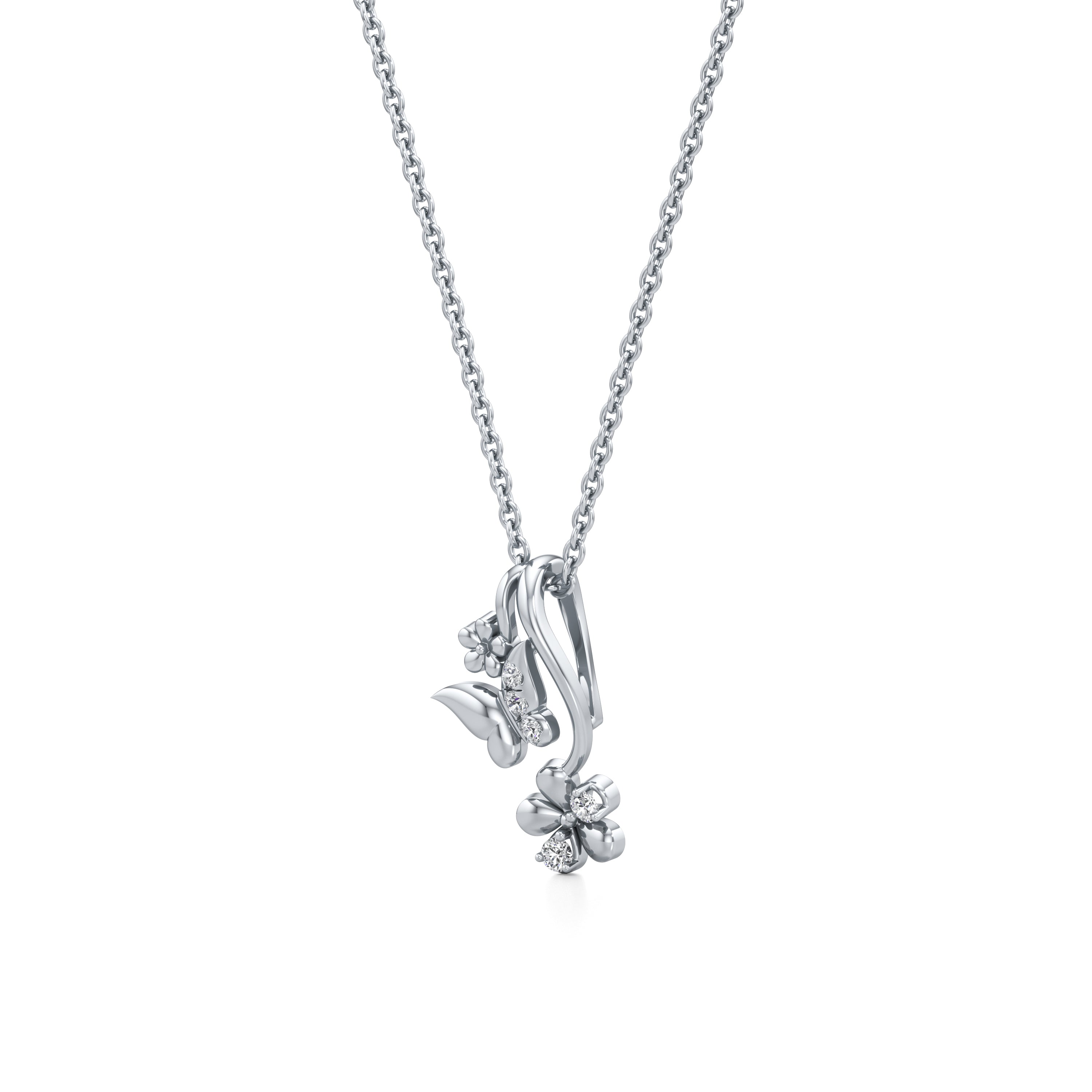 Butterfly's Garden Diamond Pendant