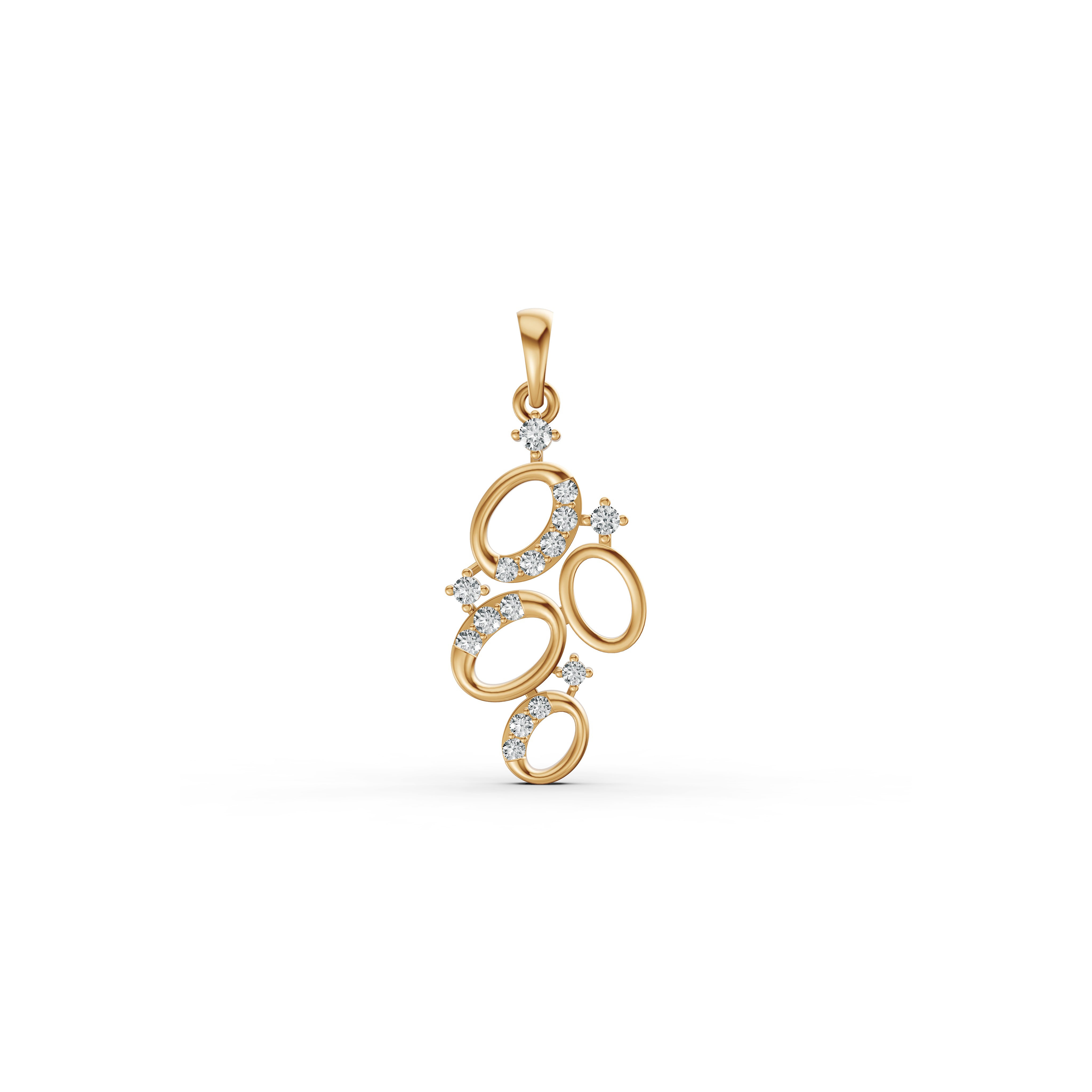 Cosmic Orbit Cluster Diamond Pendant