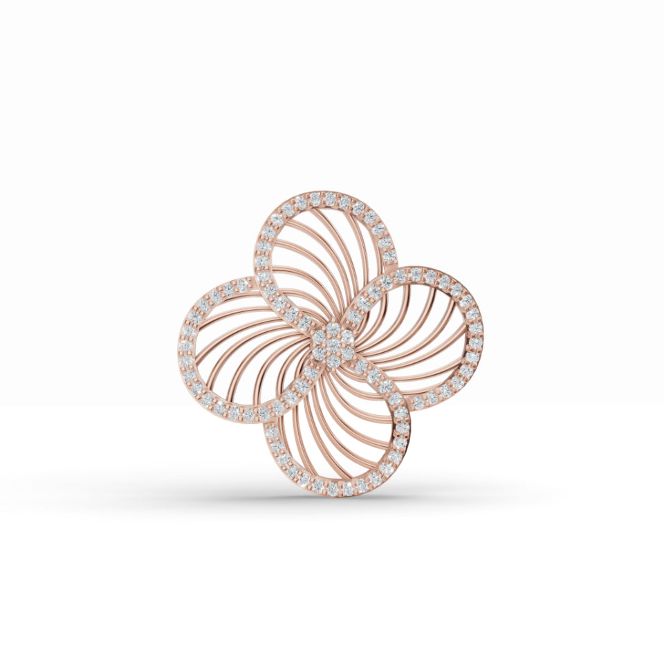 Mesh Rose & Double Infinity Diamond Pendant