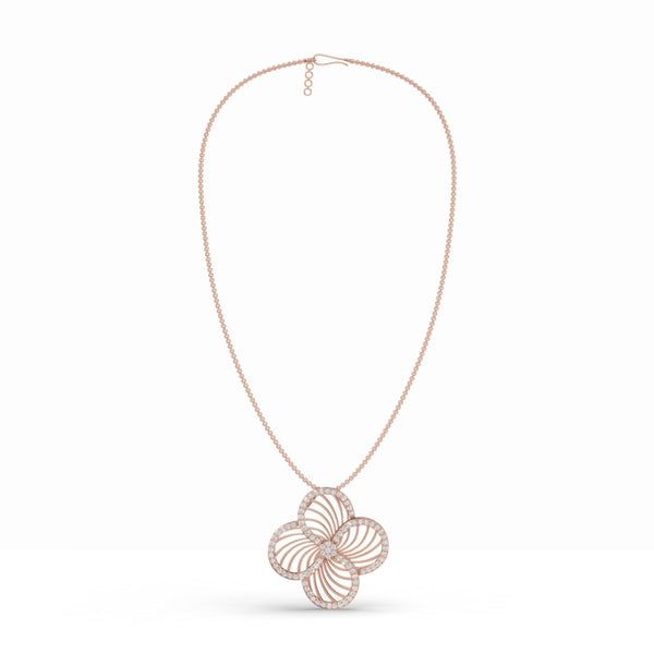 Mesh Rose & Double Infinity Diamond Pendant