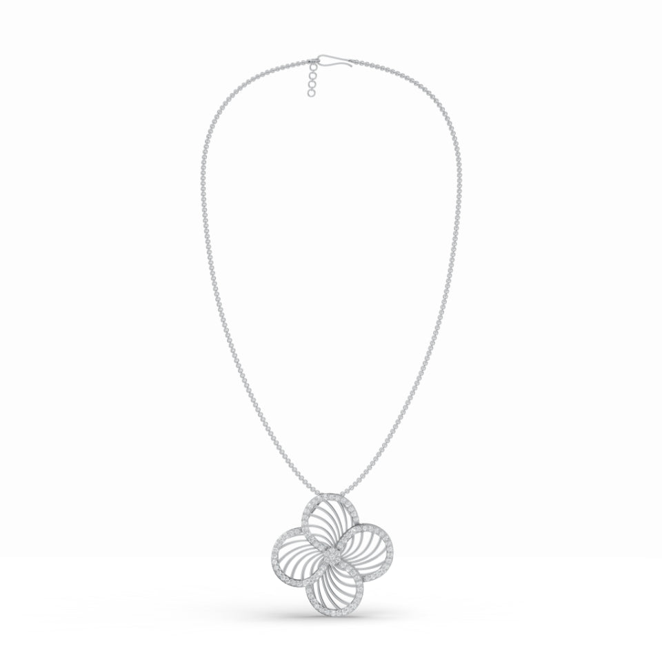 Mesh Rose & Double Infinity Diamond Pendant