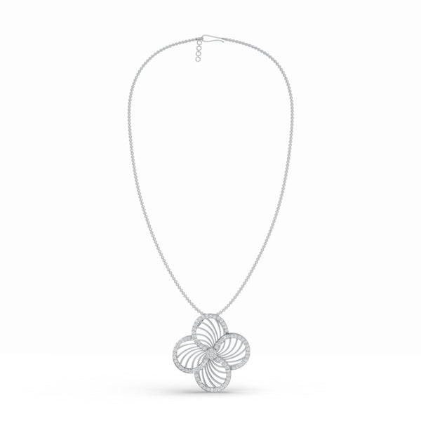 Mesh Rose & Double Infinity Diamond Pendant