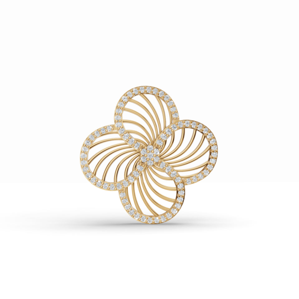 Mesh Rose & Double Infinity Diamond Pendant