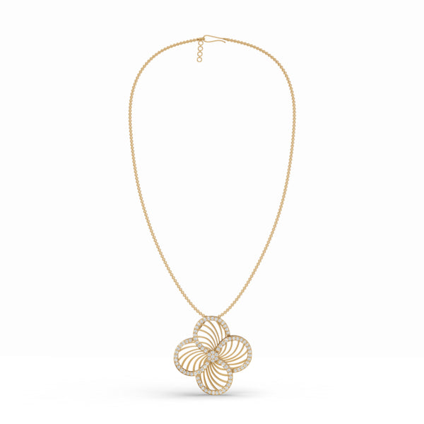 Mesh Rose & Double Infinity Diamond Pendant
