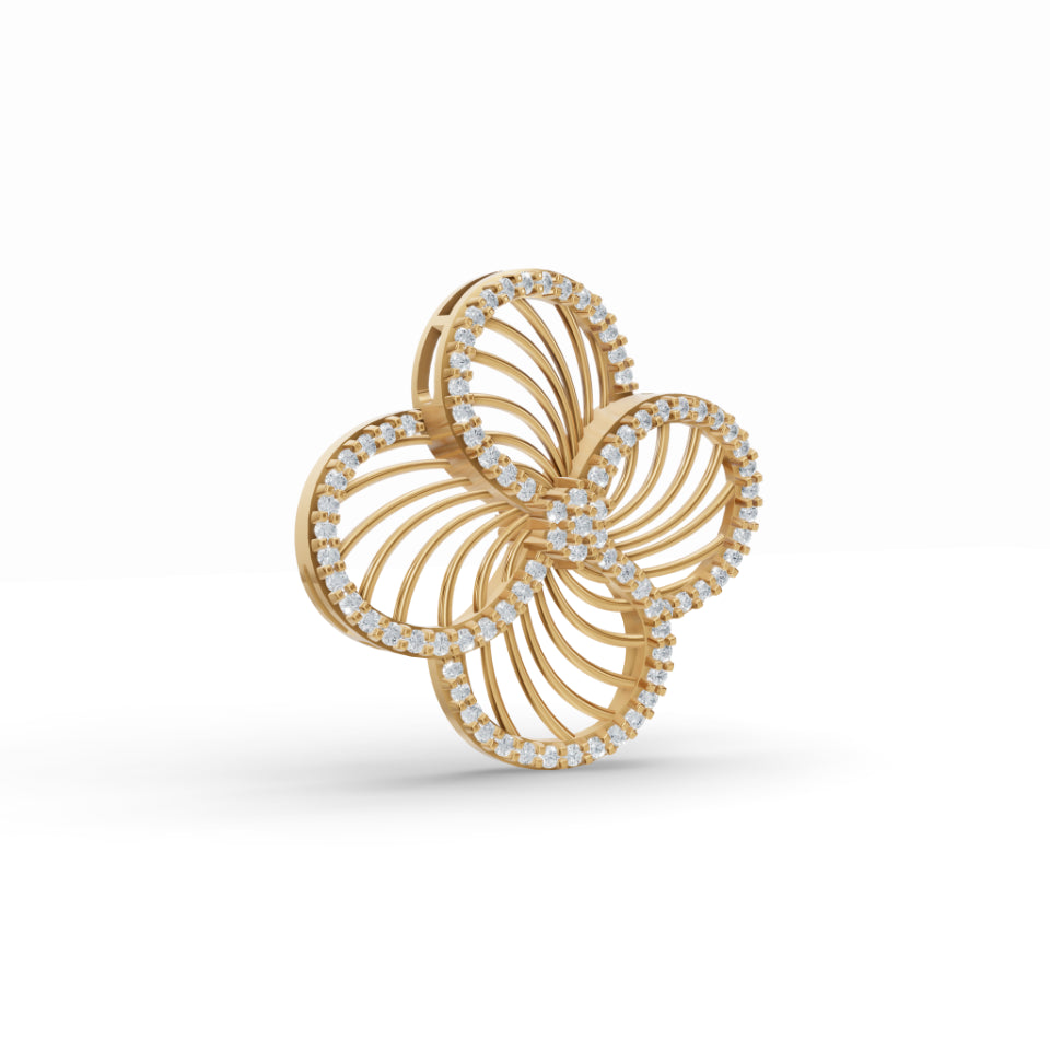 Mesh Rose & Double Infinity Diamond Pendant