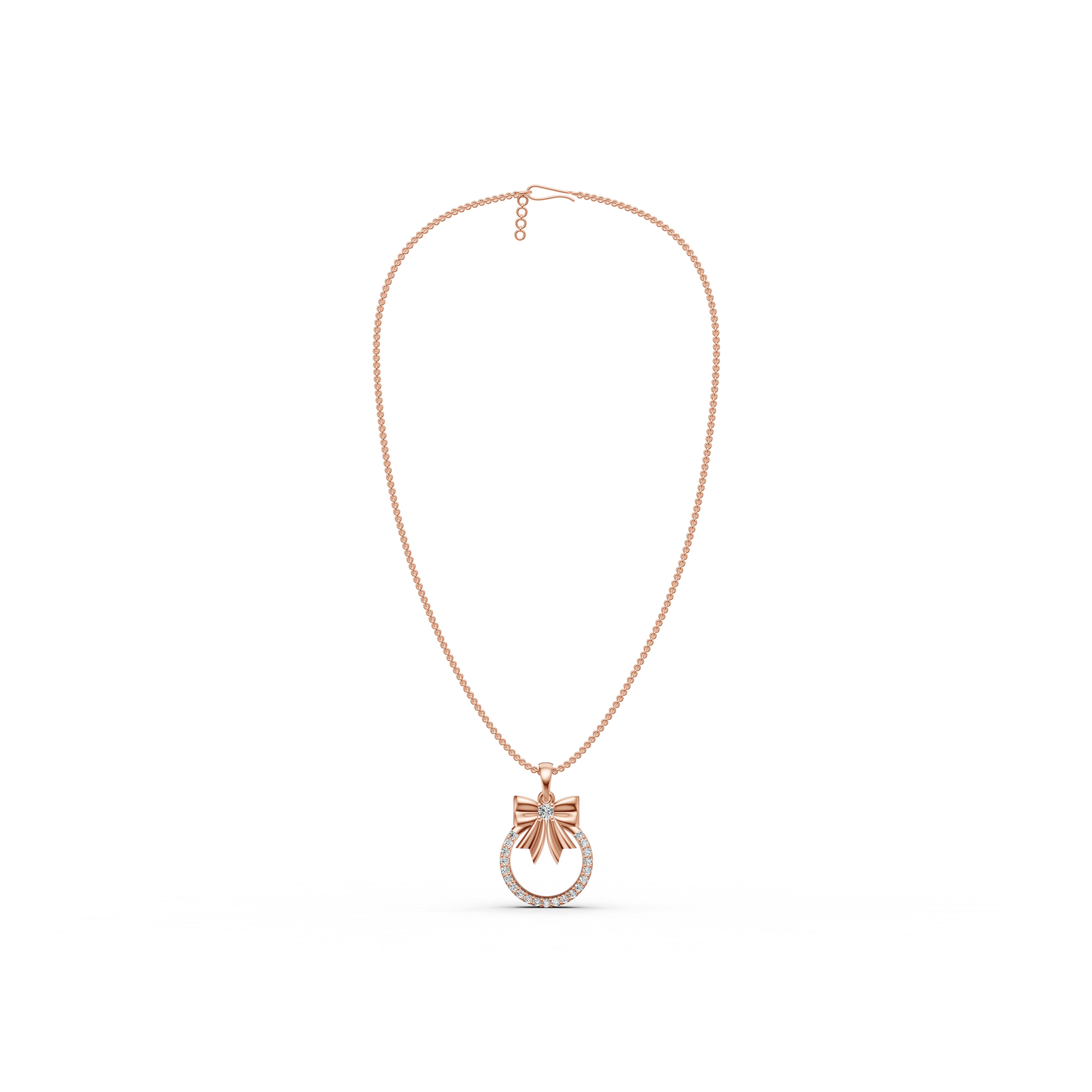 Elegant Bow Diamond Pendant