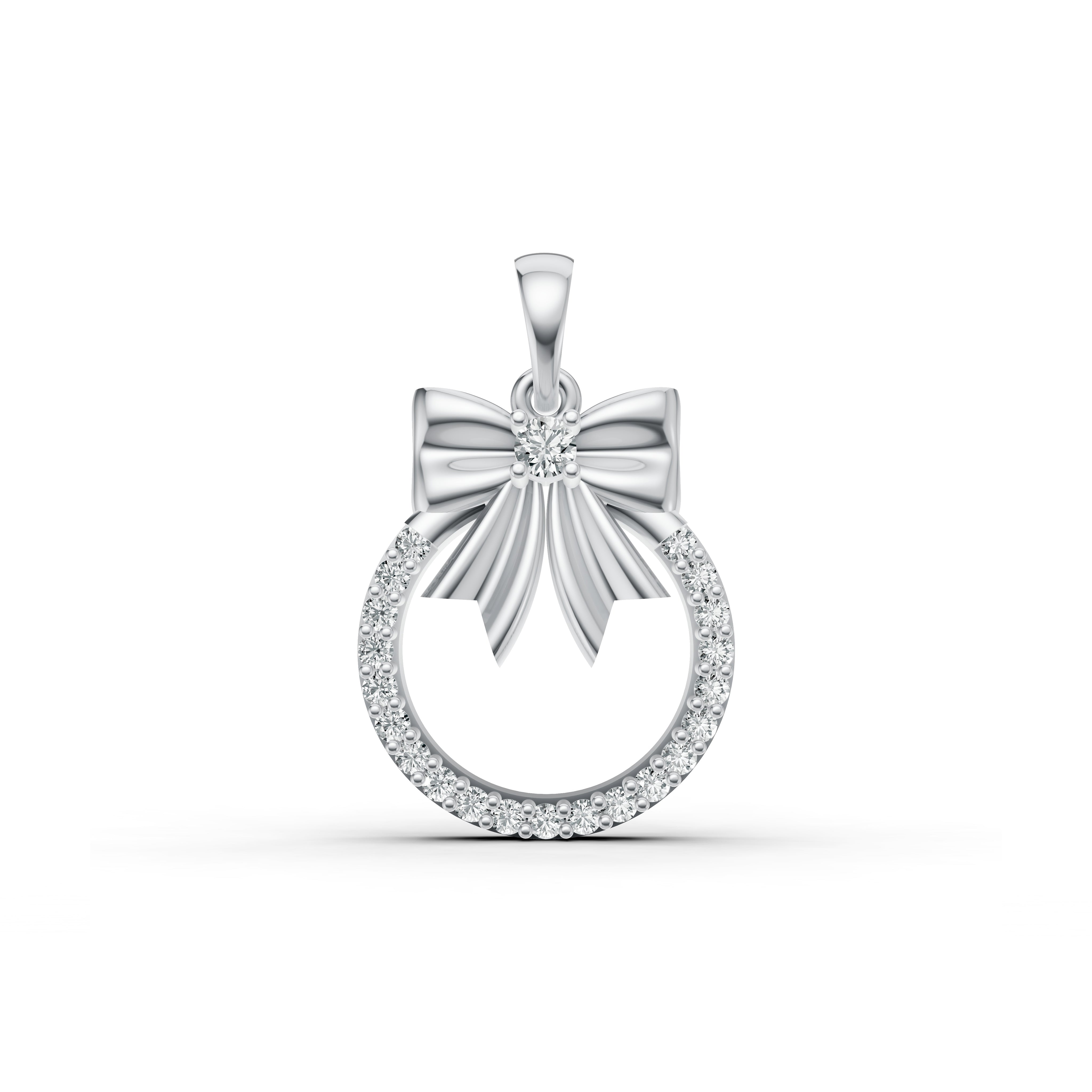Elegant Bow Diamond Pendant
