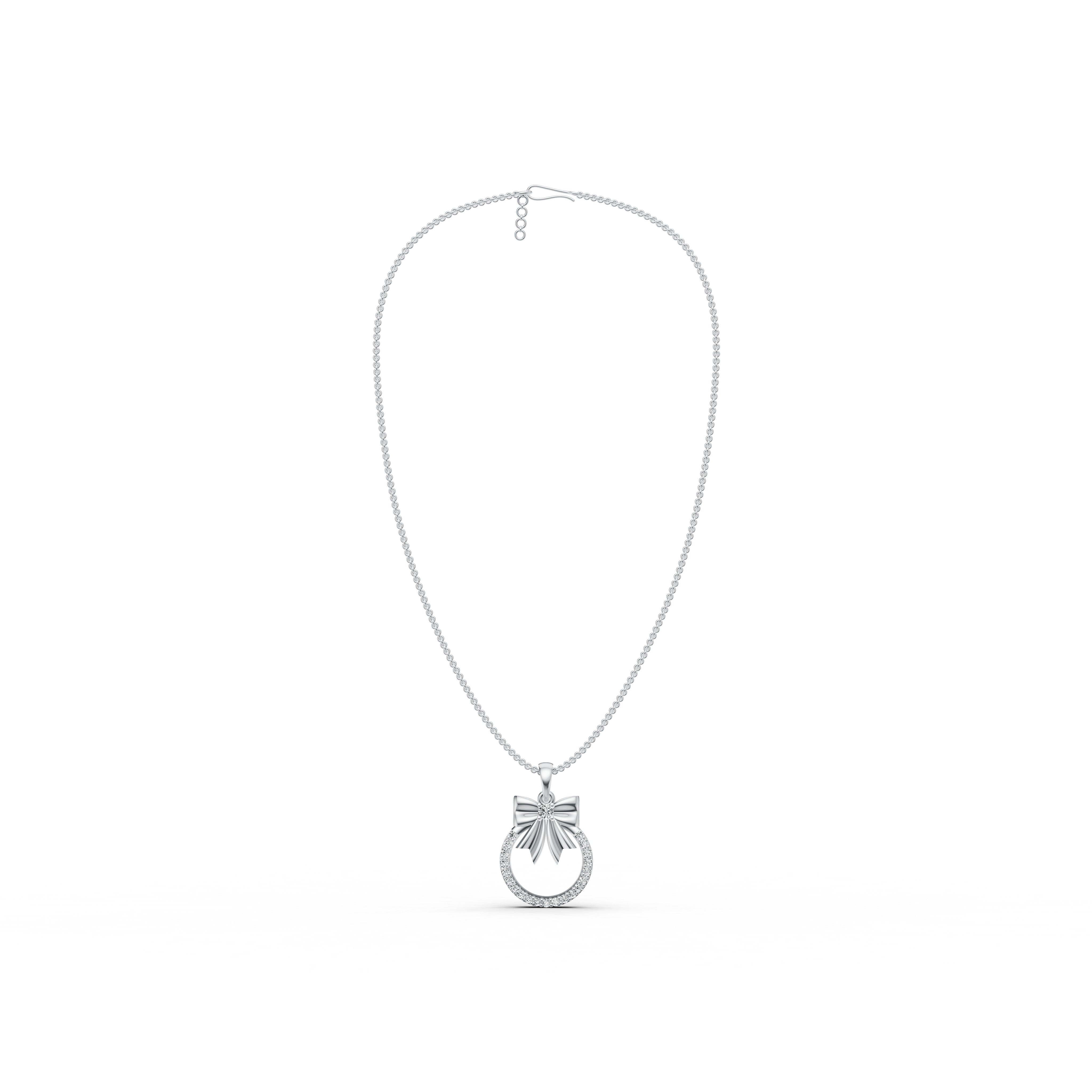 Elegant Bow Diamond Pendant