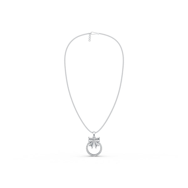 Elegant Bow Diamond Pendant