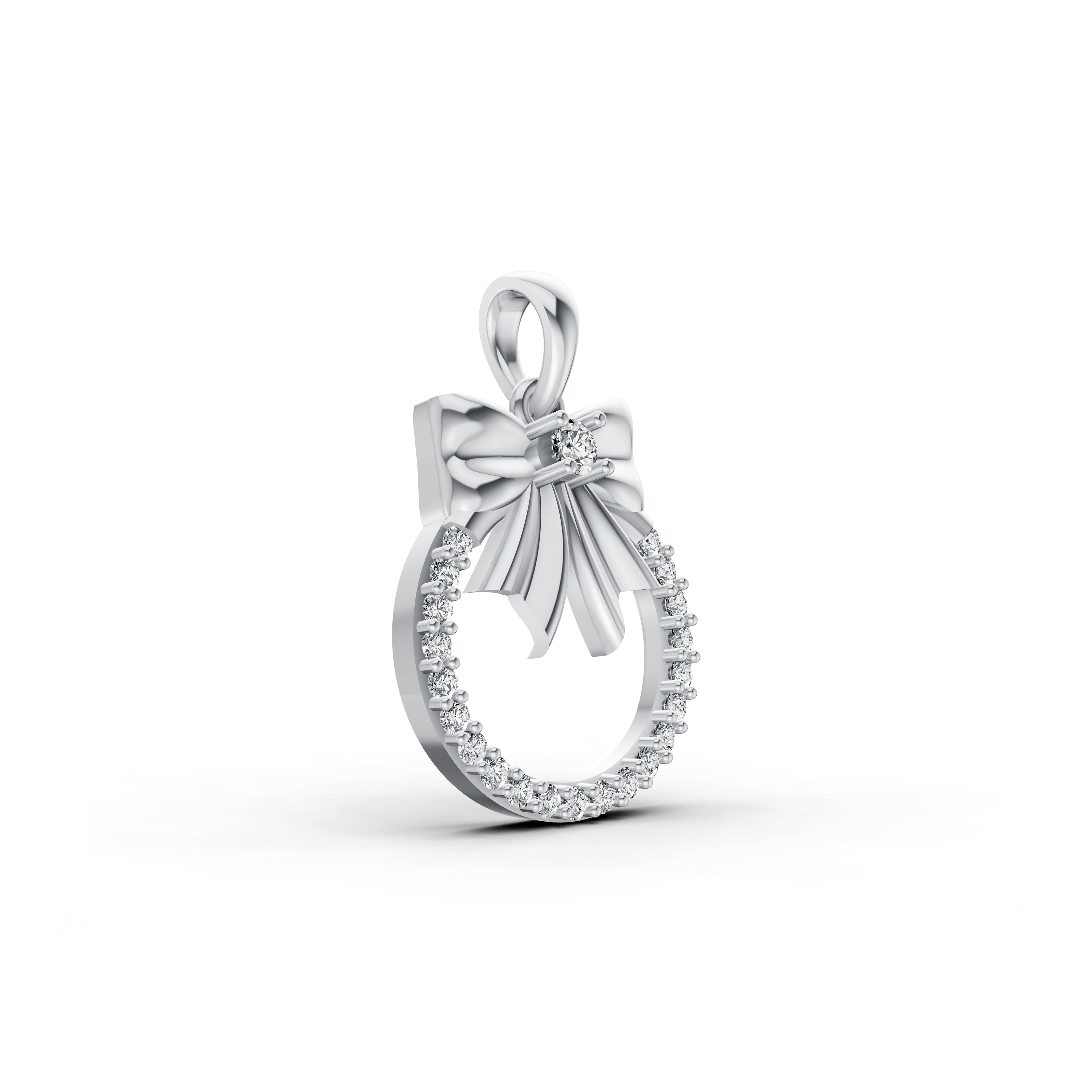 Elegant Bow Diamond Pendant