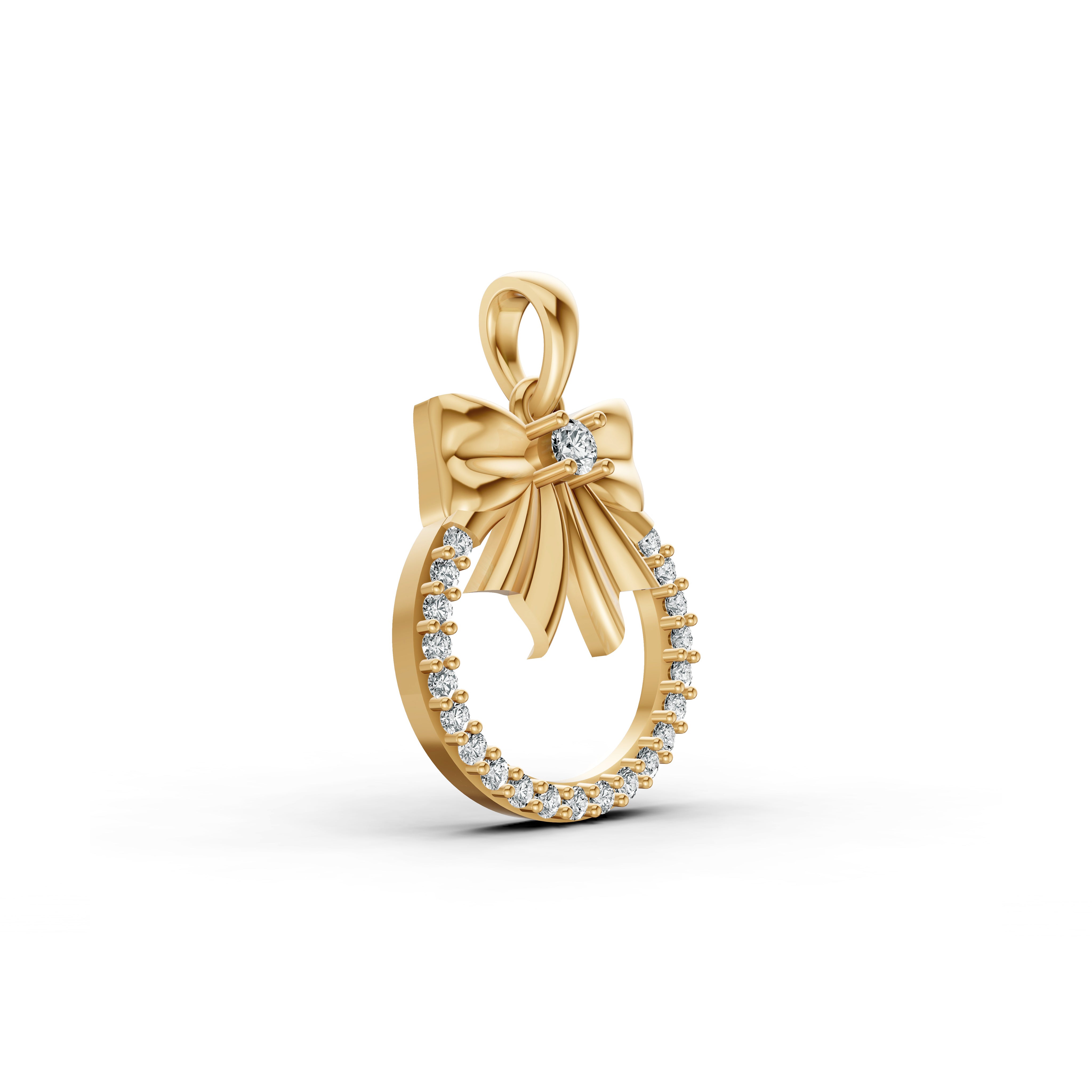 Elegant Bow Diamond Pendant