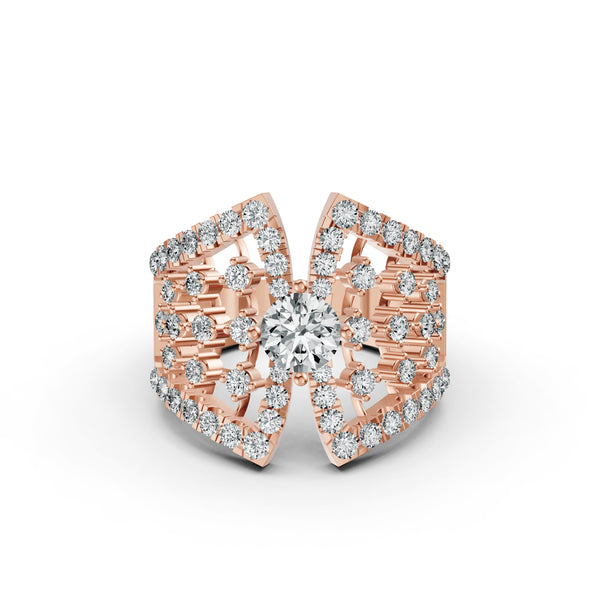 Regal Lattice Diamond Statement Ring