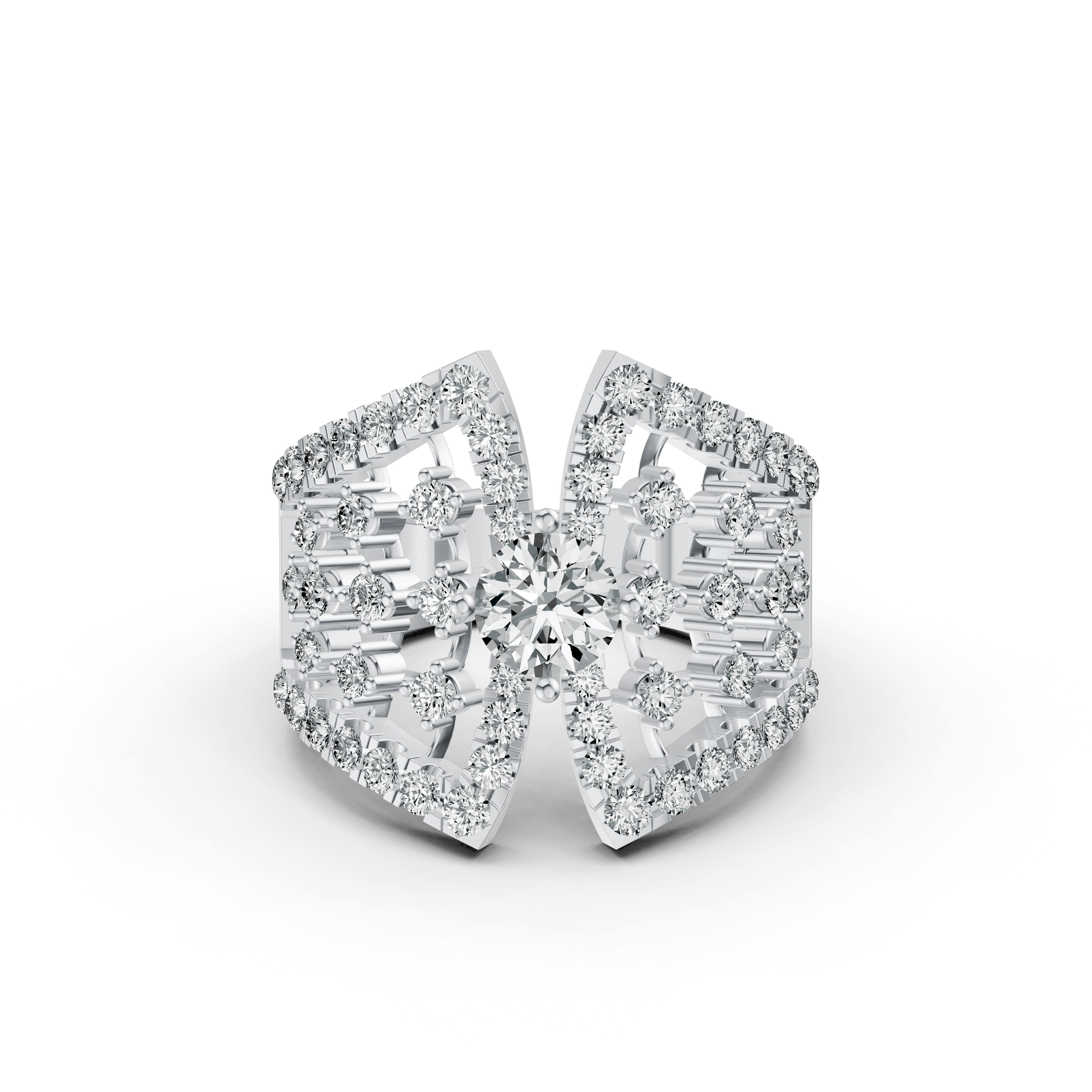 Regal Lattice Diamond Statement Ring