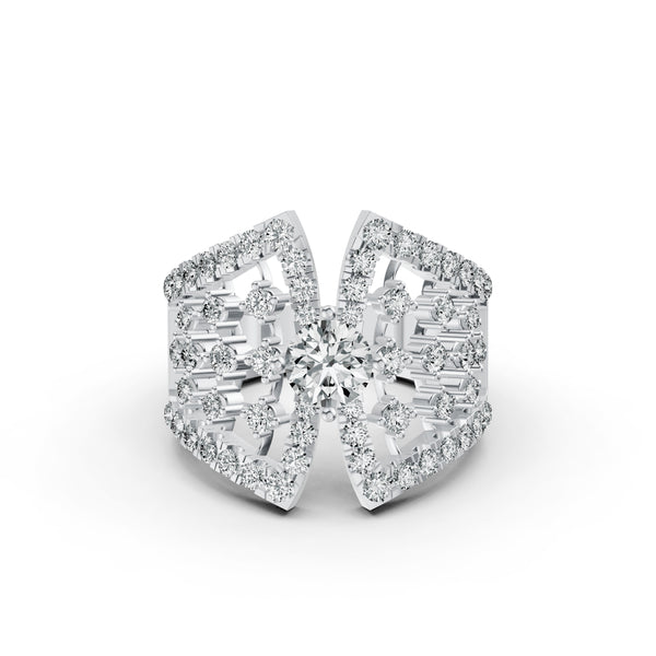 Regal Lattice Diamond Statement Ring