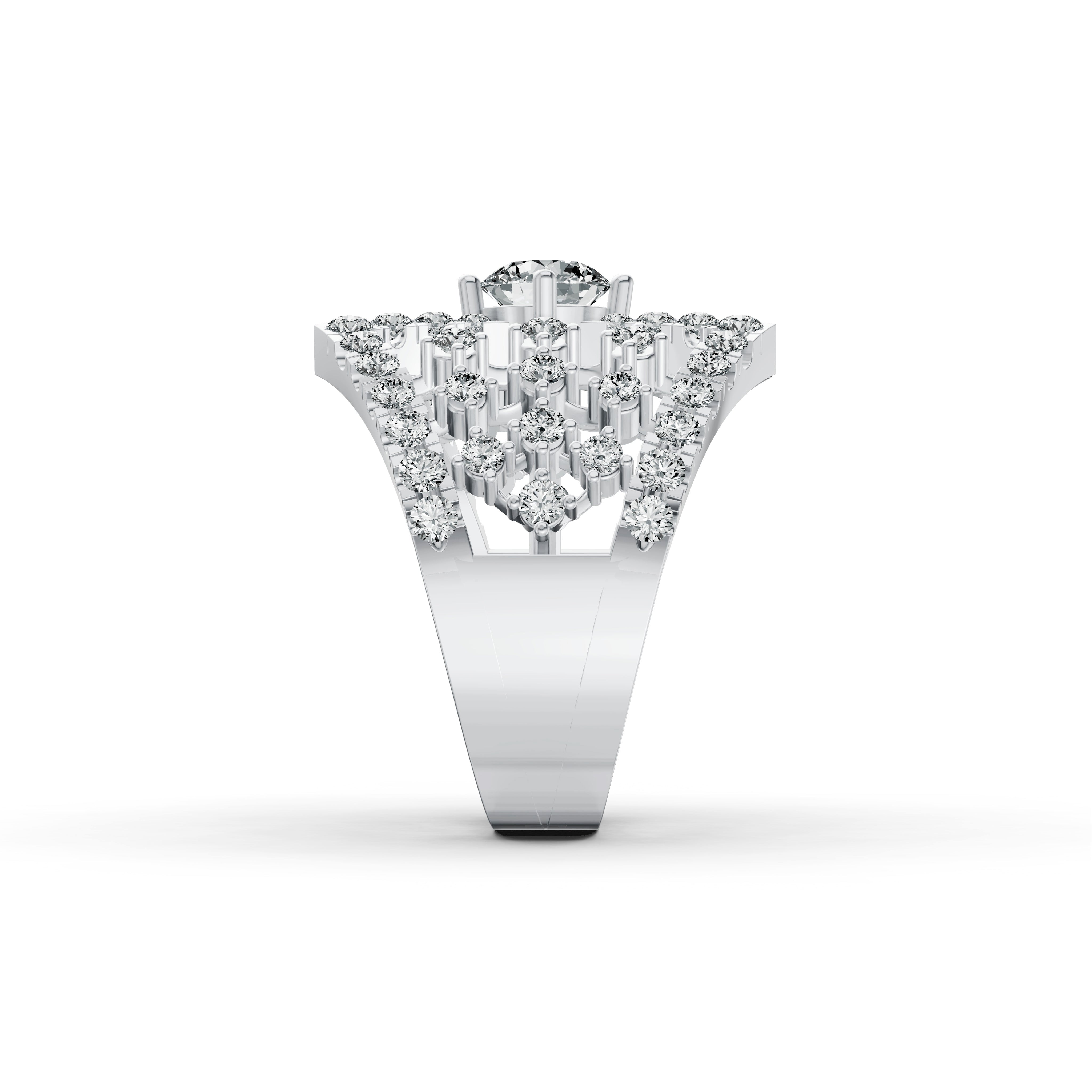 Regal Lattice Diamond Statement Ring