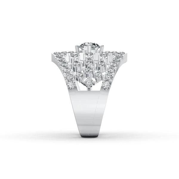 Regal Lattice Diamond Statement Ring