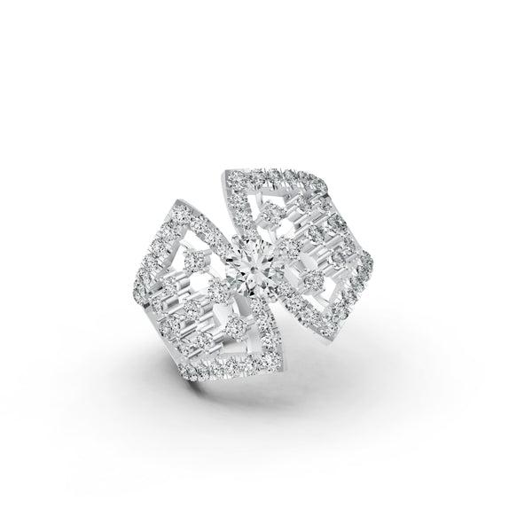Regal Lattice Diamond Statement Ring