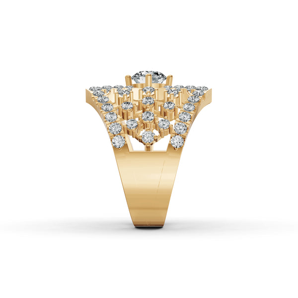 Regal Lattice Diamond Statement Ring